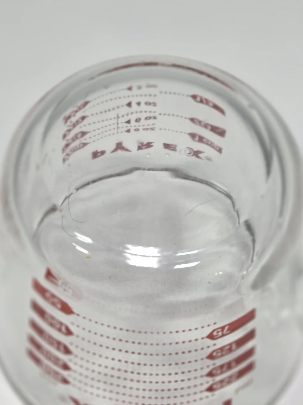 Vintage PYREX Measuring Cup 1 Cup  508 Red Lettering J-Handle USA